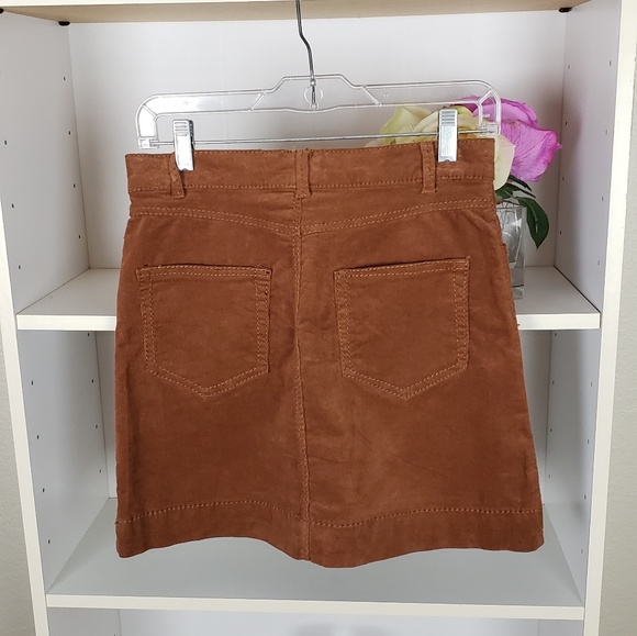 Brown Corduroy Mini Shirt SZ25 NWT - Picture 4 of 5